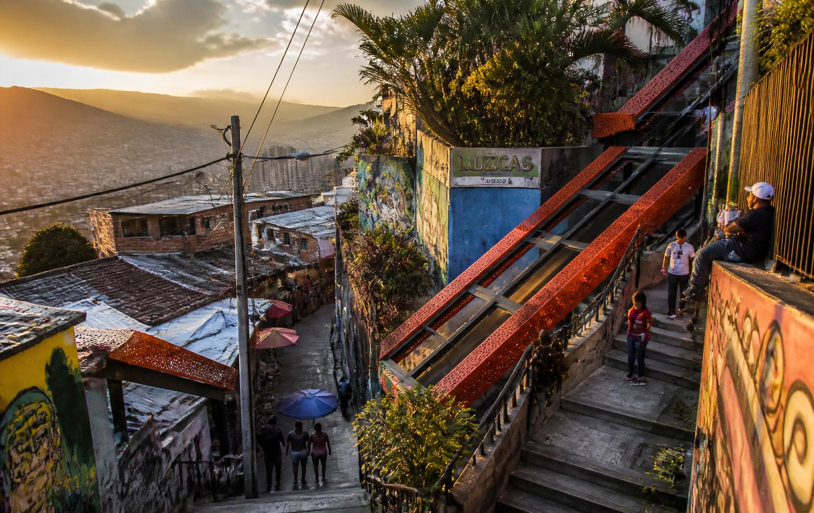 Comuna 13, Medellín, Colombia — hillside neighborhood transformed by public art